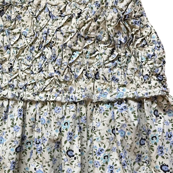 Free People Petunia Mini Dress Smocked Tea Combo Blue Size Large NWT‎ - Picture 10 of 16